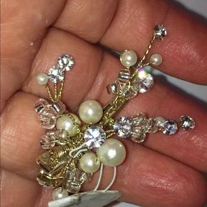 WEDDING BELLES PEARL AND CRYSTAL BRIDAL SILVER HAIR CLIP NEW